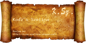 Koós Szelina névjegykártya